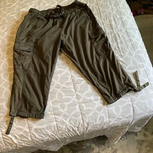 Plus size.  Olive green cargo pants.